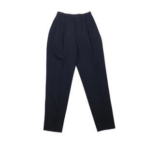 Vintage 90s Classiques Entier Navy Blue Wool High Rise Tapered Pants 4